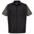 Workwear Outfitters Men's Short Sleeve Two-Tone Crew Shirt Black/Charcoal, 5XL SY20BC-SS-5XL